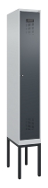 C+P Spind Evolo PLUS 0490307-32 mit Gestell 3 Abt.je 400mm Drehriegel (HxBxT) 2120x1200x815mm 7035/2004