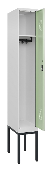 C+P Spind Evolo PLUS 0490307-32 mit Gestell 3 Abt.je 400mm Drehriegel (HxBxT) 2120x1200x815mm 7035/2004