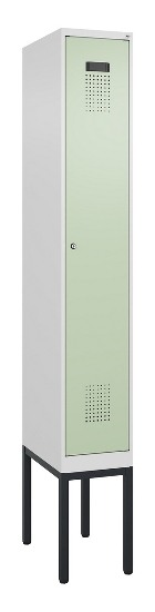 C+P Spind Evolo PLUS 0490307-32 mit Gestell 3 Abt.je 400mm Drehriegel (HxBxT) 2120x1200x815mm 7035/2004