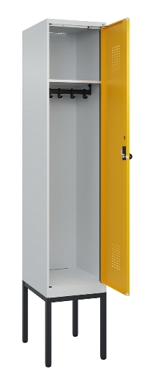 C+P Spind Evolo PLUS 0490307-32 mit Gestell 3 Abt.je 400mm Drehriegel (HxBxT) 2120x1200x815mm 7035/2004