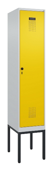 C+P Spind Evolo PLUS 0490307-32 mit Gestell 3 Abt.je 400mm Drehriegel (HxBxT) 2120x1200x815mm 7035/2004