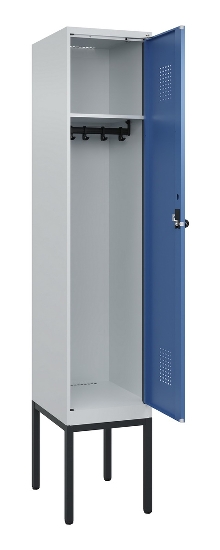 C+P Spind Evolo PLUS 0490307-32 mit Gestell 3 Abt.je 400mm Drehriegel (HxBxT) 2120x1200x815mm 7035/2004