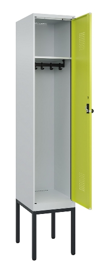 C+P Spind Evolo PLUS 0490307-32 mit Gestell 3 Abt.je 400mm Drehriegel (HxBxT) 2120x1200x815mm 7035/2004