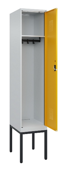 C+P Spind Evolo PLUS 0490307-32 mit Gestell 3 Abt.je 400mm Drehriegel (HxBxT) 2120x1200x815mm 7035/2004