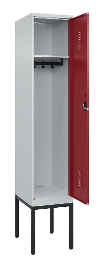 C+P Spind Evolo PLUS 0490307-32 mit Gestell 3 Abt.je 400mm Drehriegel (HxBxT) 2120x1200x815mm 7035/2004