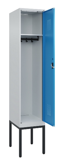 C+P Spind Evolo PLUS 0490307-32 mit Gestell 3 Abt.je 400mm Drehriegel (HxBxT) 2120x1200x815mm 7035/2004