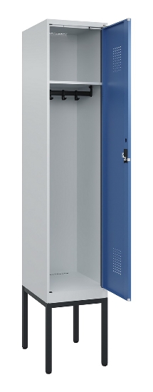 C+P Spind Evolo PLUS 0490307-32 mit Gestell 3 Abt.je 400mm Drehriegel (HxBxT) 2120x1200x815mm 7035/2004