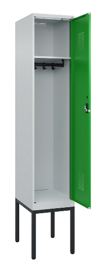 C+P Spind Evolo PLUS 0490307-32 mit Gestell 3 Abt.je 400mm Drehriegel (HxBxT) 2120x1200x815mm 7035/2004