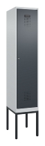 C+P Spind Evolo PLUS 0490307-32 mit Gestell 3 Abt.je 400mm Drehriegel (HxBxT) 2120x1200x815mm 7035/2004