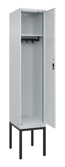 C+P Spind Evolo PLUS 0490307-32 mit Gestell 3 Abt.je 400mm Drehriegel (HxBxT) 2120x1200x815mm 7035/2004