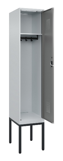 C+P Spind Evolo PLUS 0490307-32 mit Gestell 3 Abt.je 400mm Drehriegel (HxBxT) 2120x1200x815mm 7035/2004