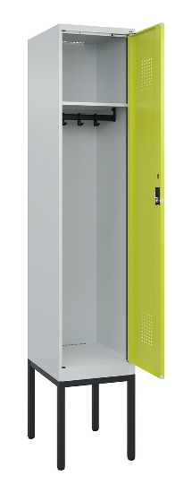 C+P Spind Evolo PLUS 0490307-32 mit Gestell 3 Abt.je 400mm Drehriegel (HxBxT) 2120x1200x815mm 7035/2004