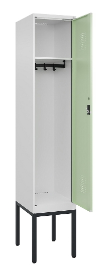 C+P Spind Evolo PLUS 0490307-32 mit Gestell 3 Abt.je 400mm Drehriegel (HxBxT) 2120x1200x815mm 7035/2004