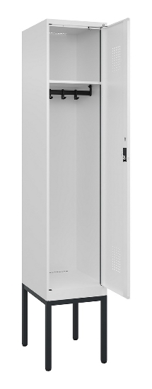 C+P Spind Evolo PLUS 0490307-32 mit Gestell 3 Abt.je 400mm Drehriegel (HxBxT) 2120x1200x815mm 7035/2004