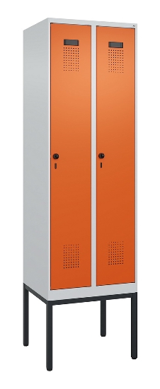 C+P Spind Evolo PLUS 0490307-32 mit Gestell 3 Abt.je 400mm Drehriegel (HxBxT) 2120x1200x815mm 7035/2004