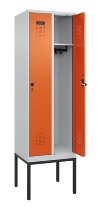 C+P Spind Evolo PLUS 0490307-32 mit Gestell 3 Abt.je 400mm Drehriegel (HxBxT) 2120x1200x815mm 7035/2004