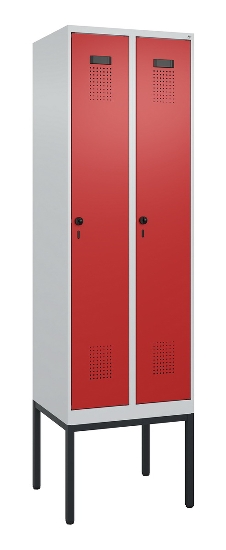 C+P Spind Evolo PLUS 0490307-32 mit Gestell 3 Abt.je 400mm Drehriegel (HxBxT) 2120x1200x815mm 7035/2004