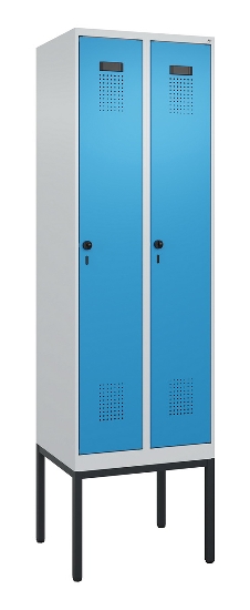 C+P Spind Evolo PLUS 0490307-32 mit Gestell 3 Abt.je 400mm Drehriegel (HxBxT) 2120x1200x815mm 7035/2004