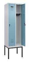 C+P Spind Evolo PLUS 0490307-20 mit Gestell 2 Abt.je 300mm Drehriegel (HxBxT) 2120x600x815mm 7035/0010