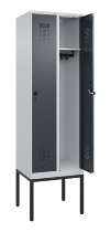 C+P Spind Evolo PLUS 0490307-32 mit Gestell 3 Abt.je 400mm Drehriegel (HxBxT) 2120x1200x815mm 7035/2004