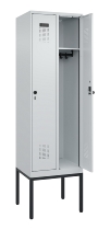 C+P Spind Evolo PLUS 0490307-32 mit Gestell 3 Abt.je 400mm Drehriegel (HxBxT) 2120x1200x815mm 7035/2004