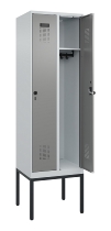 C+P Spind Evolo PLUS 0490307-32 mit Gestell 3 Abt.je 400mm Drehriegel (HxBxT) 2120x1200x815mm 7035/2004