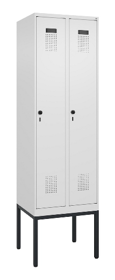 C+P Spind Evolo PLUS 0490307-32 mit Gestell 3 Abt.je 400mm Drehriegel (HxBxT) 2120x1200x815mm 7035/2004