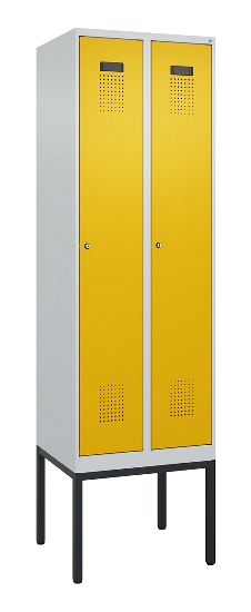 C+P Spind Evolo PLUS 0490307-32 mit Gestell 3 Abt.je 400mm Drehriegel (HxBxT) 2120x1200x815mm 7035/2004