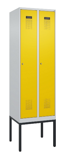 C+P Spind Evolo PLUS 0490307-32 mit Gestell 3 Abt.je 400mm Drehriegel (HxBxT) 2120x1200x815mm 7035/2004