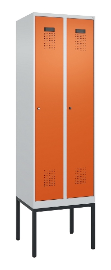 C+P Spind Evolo PLUS 0490307-32 mit Gestell 3 Abt.je 400mm Drehriegel (HxBxT) 2120x1200x815mm 7035/2004