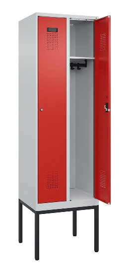 C+P Spind Evolo PLUS 0490307-32 mit Gestell 3 Abt.je 400mm Drehriegel (HxBxT) 2120x1200x815mm 7035/2004