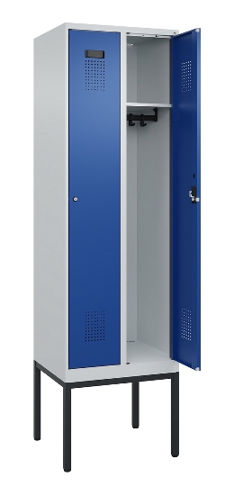 C+P Spind Evolo PLUS 0490307-32 mit Gestell 3 Abt.je 400mm Drehriegel (HxBxT) 2120x1200x815mm 7035/2004