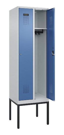 C+P Spind Evolo PLUS 0490307-32 mit Gestell 3 Abt.je 400mm Drehriegel (HxBxT) 2120x1200x815mm 7035/2004
