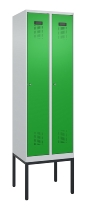 C+P Spind Evolo PLUS 0490307-32 mit Gestell 3 Abt.je 400mm Drehriegel (HxBxT) 2120x1200x815mm 7035/2004