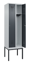 C+P Spind Evolo PLUS 0490307-32 mit Gestell 3 Abt.je 400mm Drehriegel (HxBxT) 2120x1200x815mm 7035/2004