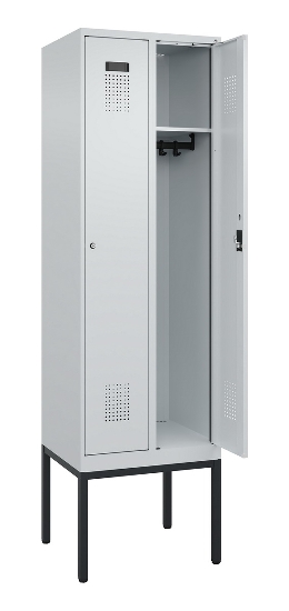 C+P Spind Evolo PLUS 0490307-32 mit Gestell 3 Abt.je 400mm Drehriegel (HxBxT) 2120x1200x815mm 7035/2004
