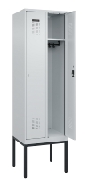 C+P Spind Evolo PLUS 0490307-32 mit Gestell 3 Abt.je 400mm Drehriegel (HxBxT) 2120x1200x815mm 7035/2004
