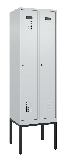 C+P Spind Evolo PLUS 0490307-32 mit Gestell 3 Abt.je 400mm Drehriegel (HxBxT) 2120x1200x815mm 7035/2004