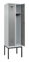 C+P Spind Evolo PLUS 0490307-32 mit Gestell 3 Abt.je 400mm Drehriegel (HxBxT) 2120x1200x815mm 7035/2004