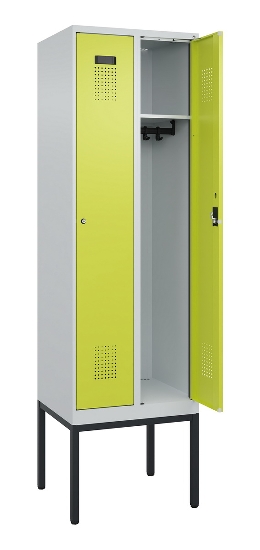 C+P Spind Evolo PLUS 0490307-32 mit Gestell 3 Abt.je 400mm Drehriegel (HxBxT) 2120x1200x815mm 7035/2004