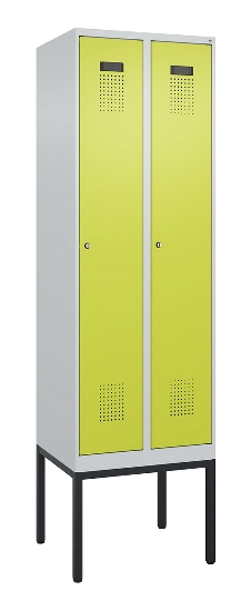 C+P Spind Evolo PLUS 0490307-32 mit Gestell 3 Abt.je 400mm Drehriegel (HxBxT) 2120x1200x815mm 7035/2004