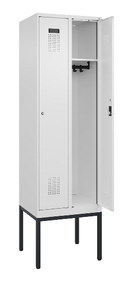 C+P Spind Evolo PLUS 0490307-32 mit Gestell 3 Abt.je 400mm Drehriegel (HxBxT) 2120x1200x815mm 7035/2004