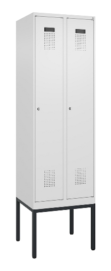 C+P Spind Evolo PLUS 0490307-32 mit Gestell 3 Abt.je 400mm Drehriegel (HxBxT) 2120x1200x815mm 7035/2004