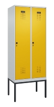 C+P Spind Evolo PLUS 0490307-32 mit Gestell 3 Abt.je 400mm Drehriegel (HxBxT) 2120x1200x815mm 7035/2004