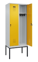 C+P Spind Evolo PLUS 0490307-32 mit Gestell 3 Abt.je 400mm Drehriegel (HxBxT) 2120x1200x815mm 7035/2004