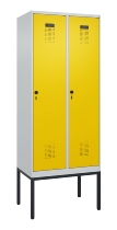 C+P Spind Evolo PLUS 0490307-32 mit Gestell 3 Abt.je 400mm Drehriegel (HxBxT) 2120x1200x815mm 7035/2004