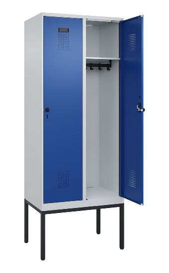 C+P Spind Evolo PLUS 0490307-32 mit Gestell 3 Abt.je 400mm Drehriegel (HxBxT) 2120x1200x815mm 7035/2004