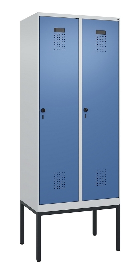 C+P Spind Evolo PLUS 0490307-32 mit Gestell 3 Abt.je 400mm Drehriegel (HxBxT) 2120x1200x815mm 7035/2004
