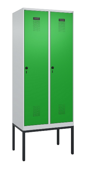 C+P Spind Evolo PLUS 0490307-32 mit Gestell 3 Abt.je 400mm Drehriegel (HxBxT) 2120x1200x815mm 7035/2004