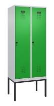 C+P Spind Evolo PLUS 0490307-32 mit Gestell 3 Abt.je 400mm Drehriegel (HxBxT) 2120x1200x815mm 7035/2004